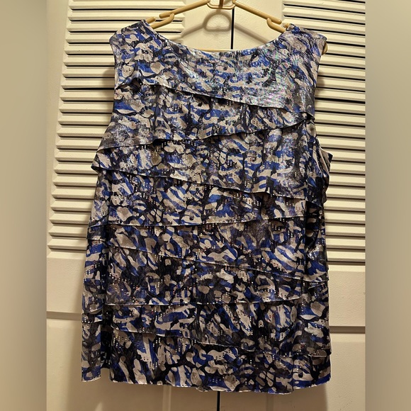 DONATED ❌Dressbarn, Sequin Tiered Blouse, Sz 2X - Picture 3 of 8